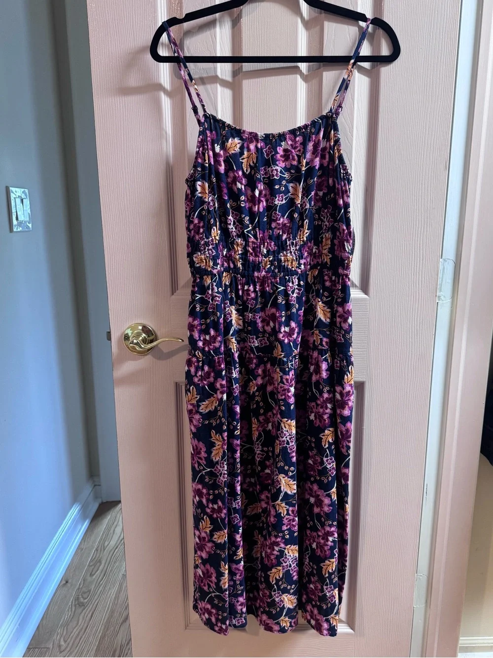 Matching Mommy & Me Dresses with Dark Floral Pattern